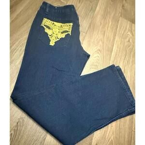 Crest Jeans Embroidered 5 Pocket Flared Womens Denim - Size 13/14 32x31